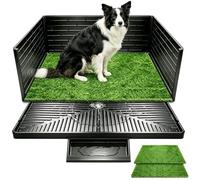 Grass Dog Potty, Indoor Pet Toilet with Three-Sided Splash Guards