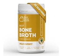 Grass Fed Beef Bone Broth Concentrate Mild Curry Flavor | Collagen Protein for Joints, Skin & Gut | Keto, High Protein, Gluten Free | Just Add Water | Pasture-Raised Cattle - 35 Servings