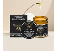 Grass Fed Beef Tallow Balm with Raw Honey, Moisturizing Cream for Soft, Smooth Skin, Beef Tallow for Skin, Handmade All, Natural Formula (1, Unscented)