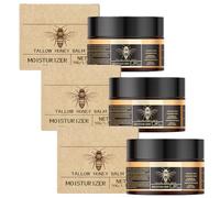 Grass-Fed Beef Tallow Balm with Raw Honey, Tallow and honey Balm, Natural Handmade Honey & Beeswax Moisturizer, Moisturising Cream for Soft, Deeply Moisturizes Skin Face & Body, Oil-Free (3PCS)