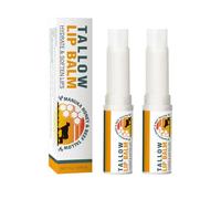 Grass Fed Beef Tallow & Beeswax Lip Balm, 2 Pack, Moisturizing Lip Care for Dry, Chapped Lips