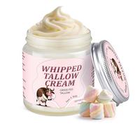 Grass-Fed Beef Tallow for Skin Care, Whipped Moisturising Cream - Natural Lotion, Organic Body Butter (Cotton Candy)