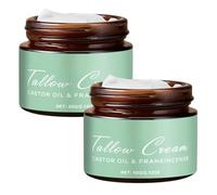 Grass-fed Beef Tallow with Frankincense Oil & Castor oil, Organic Beef Tallow Moisturizer for Skin, Tallow and Manuka Honey Cream for Face&Body Natural Moisturizing, Beef Tallow Skin Care,2pcs