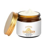 Grass-Fed Tallow Sunscreen SPF 50 -Sunscreen SPF 50-Sun Cream Safe for All Skin-Uva/Uvb Protection, Deep Moisturizing & Non-Greasy Finish-Outdoor&Daily Use, Anti Wrinkle Prevent Sunburn&Taning