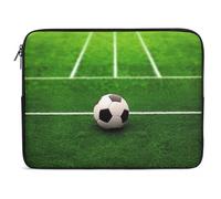 Grass Field Soccer Playground Laptop Sleeve 15inch Laptop Protective Case for Women Men Shockproof Computer Cover Portable Notebook Briefcases Computer Carrying Bag Lap Top Protector Compatible with N