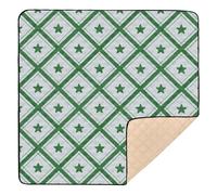 Grass Green Checker Stars Plaid Soft Thick Baby Floor Play mat for Indoor Outdoor 1-Piecing Foldable Kicking Mat for Babies Infants Toddlers, 50'' x 50''de actividades para