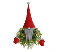 Grass Green Woven Christmas Wreath 50cm Unique Design | Built-in LED lights, warm glow effect, battery operated, enhances festive mood, indoor outdoor use