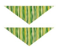 Grass Green Yellow Stripe Pattern Doodle Art 2 Pack Bulk Dog Bandanas Pet Bandanas Scarf Pet Holiday Accessories Decor for Dogs Cats