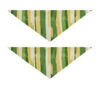 Grass Green Yellow Stripe Pattern Doodle Art 2 Pack Bulk Dog Bandanas Pet Scarf for Boy and Girl Pet Holiday Accessories Decor for Dogs Cats