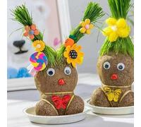 Grass Head Doll | Growing Grass Head | Grasshead Hair Grow Toy | Desktop Ornaments Green Plants Potted With Tray | Decoration Or Plants Potted For Children
