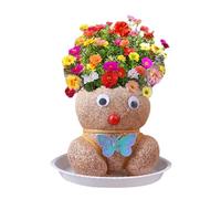 Grass Head Doll Plant | Growing Grass Head Doll Plant | Grasshead Hair Grow Toy | Desktop Ornaments Green Plants Potted With Tray | Decoration Or Plants Potted For Children