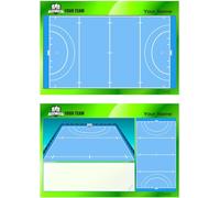 Grass Hockey Coach Tactical Board. Double-sided, suitable for dry erase marker. Personalized with color, crest or logo, name, and club (STANDARD)