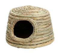 Grass House | Breathable Hand Woven Small Animal Habitat | Natural Bunny Hideaway And Hamster Cage Shelter | Ideal For Cats Chickens Pets Indoor Outdoor Home Use