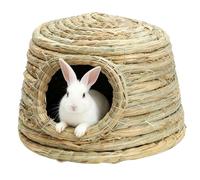 Grass House Breathable Pet Hideaway Hand Woven | Rabbits House for Hamsters Chickens Cats Domestic Small Animals | Outdoor, Safe, Cosy | Rested