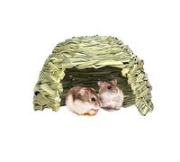 Grass House for Rabbits - Foldable Sleeping Bed, Straw Hiding Nest | Small Animal Play Hideaway with Pet Hay Bed, Playhouse for Guinea Pigs, Chinchillas, Hamsters, Small Animals and Bunnies