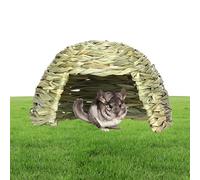 Grass House for Rabbits - Hidden Bed Structure, Folding Hay House | Small Pet Play Nest, Guinea Pig Tunnel Hut, Chinchilla Bedding Cabin, Cage Decoration Box, Hamster Playhouse Animal Habitat