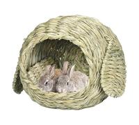 Grass House for s - Natural Crafted Animal Hideaway,Bunny House Play Hideaway Bed Mat Chew Toy for Guinea Pigs Gerbils Hamster