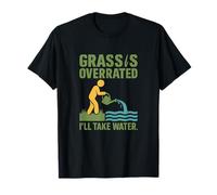 Grass is Overrated I'll Take Water Lake Life Graphic T-Shirt