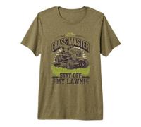 Grass Master Stay Off My Lawn Funny Lawn Mowing Gardening Premium T-Shirt