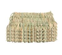 Grass Mat - 14.76 Inch Woven Straw Chew Bed | Natural Corn Shell Floor Mat