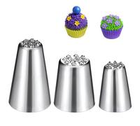 Grass Piping Tip, 3 Pcs Reusable Washable Grass Piping Tips for Cake Decorating Funny Decorating Tips for Frosting with 3 Size for Kitchen Cake DIY