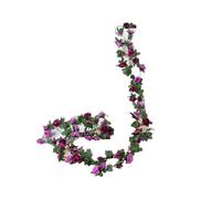 Grass Plant Wall Panels 250CM Artificial Rose Flowers for Wedding Home Room Decoration Spring Autumn Garden Arch Christmas Rattan DIY Fake Plants Vine(Purple)