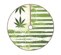 Grass Pot Leaf Print Christmas Tree Skirt Festive Decoration For The Perfect Holiday Ambience