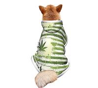 Grass Pot Leaf Print Dog Winter Coat Plush Coat Hooded Cloak Costume Multi-Use Pet Blanket Cover for Small Dogs Cats Outfits.