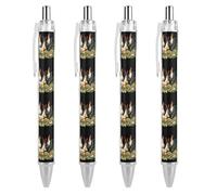 Grass Roosters And Hens Retractable Ballpoint Pen 0.5 Fine Point Flexible Round Barrel for Writing Comfort 4 PCS AS PIC 2