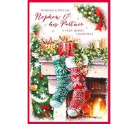 Grass Roots Special Nephew & his Partner Christmas Card lovely Verse GR853230