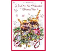 Grass Roots Wonderful Dad & his Partner Christmas Card lovely Verse GR853235