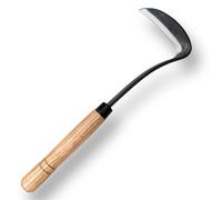 Grass Sickle Japanese Weeding Hoe Garden Hand Tool Weeding Tools for Garden HighStrength Steel with Solid Wood Handle (Grey)