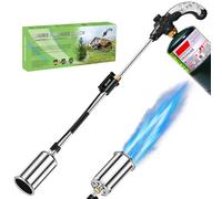 Grass Torch Propane Burner, 1,800,000BTU, Flame Launcher, Weed Burner with Self-Igniting and Ergonomic Handle for Weeding, Roofing, Melting (Fuel Not Included, Blue Handle