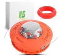 Grass Trimmer Replacement Spool Head M10 x 1.25 Left-Hand Thread with 15m 2.4mm Strimmer String Wire for Brush Cutter Universal Mowing Head, Color Orange
