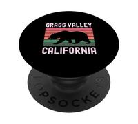 Grass Valley California Retro Bear Vintage 530 Nevada County PopSockets Adhesive PopGrip