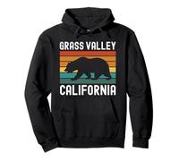 Grass Valley California Retro Bear Vintage 530 Nevada County Pullover Hoodie