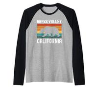 Grass Valley California Retro Bear Vintage 530 Nevada County Raglan Baseball Tee