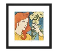 Grasset Salon Des Cent 2nd Exhibition Nouveau Artwork 8X8 Inch Square Wooden Framed Wall Art Print Picture with Mount Artery8 Black One Size