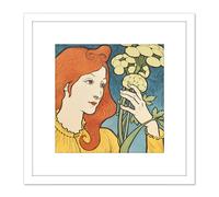 Grasset Salon Des Cent 2nd Exhibition Nouveau Artwork 8X8 Inch Square Wooden Framed Wall Art Print Picture with Mount Artery8 White One Size