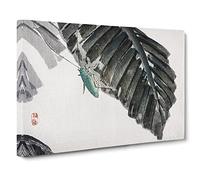 Grasshopper By Kono Bairei Asian Japanese Canvas Wall Art Print Ready to Hang, Framed Picture for Living Room Bedroom Home Office Décor, 24x16 Inch (60x40 cm)