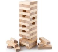 Grasshopper Games | Giant Stack ‘N’ Fall, Classic Stacking Timber Game, Tumble Tower for Kids and Adults, 54 Wooden Blocks
