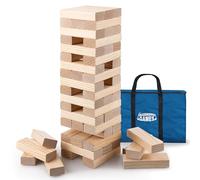 Grasshopper Games Giant Stack ‘N’ Fall, Large Classic Stacking Timber Game, Tumble Tower for Kids and Adults, 54 Wooden Blocks