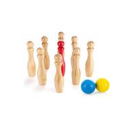 Grasshopper Games Wooden Skittles Set Red