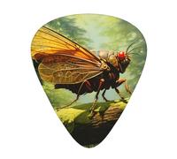 Grasshopper on a branch Stylish and durable guitar picks, three types of thin, medium and heavy guitar picks (12 pieces), suitable for guitar, bass, electric guitar, ukulele,