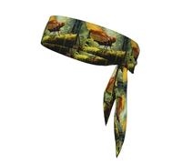 Grasshopper on a Branch Sweat-Absorbing Sports Headband, Non-Slip and Adjustable, Running, Basketball, Yoga Sports Headband