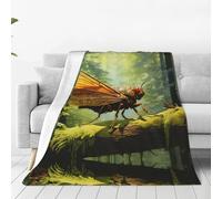 Grasshopper on a Branch Ultra-Soft Flannel Blanket - Home Sofa Blanket, nap Blanket, Camping Picnic mat - 40"x30"
