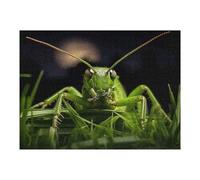Grasshopper on Grass Wooden Puzzle with Storage Box, Eco-Friendly Wooden Jigsaw Puzzle for Home Leisure, Stress Relief & Decoration 500 PCS