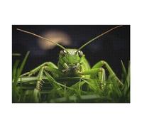 Grasshopper on Grass Wooden Puzzle with Storage Box, Eco-Friendly Wooden Jigsaw Puzzle for Home Leisure, Stress Relief & Decoration 1000 PCS