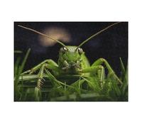 Grasshopper on Grass Wooden Puzzle with Storage Box, Eco-Friendly Wooden Jigsaw Puzzle for Home Leisure, Stress Relief & Decoration 300 PCS