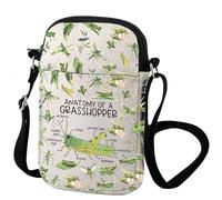 Grasshopper The Anatomy Of A Bug Animal Lovers Crossbody Bag Nature Study Gift Entomology Gift (Grasshopper)